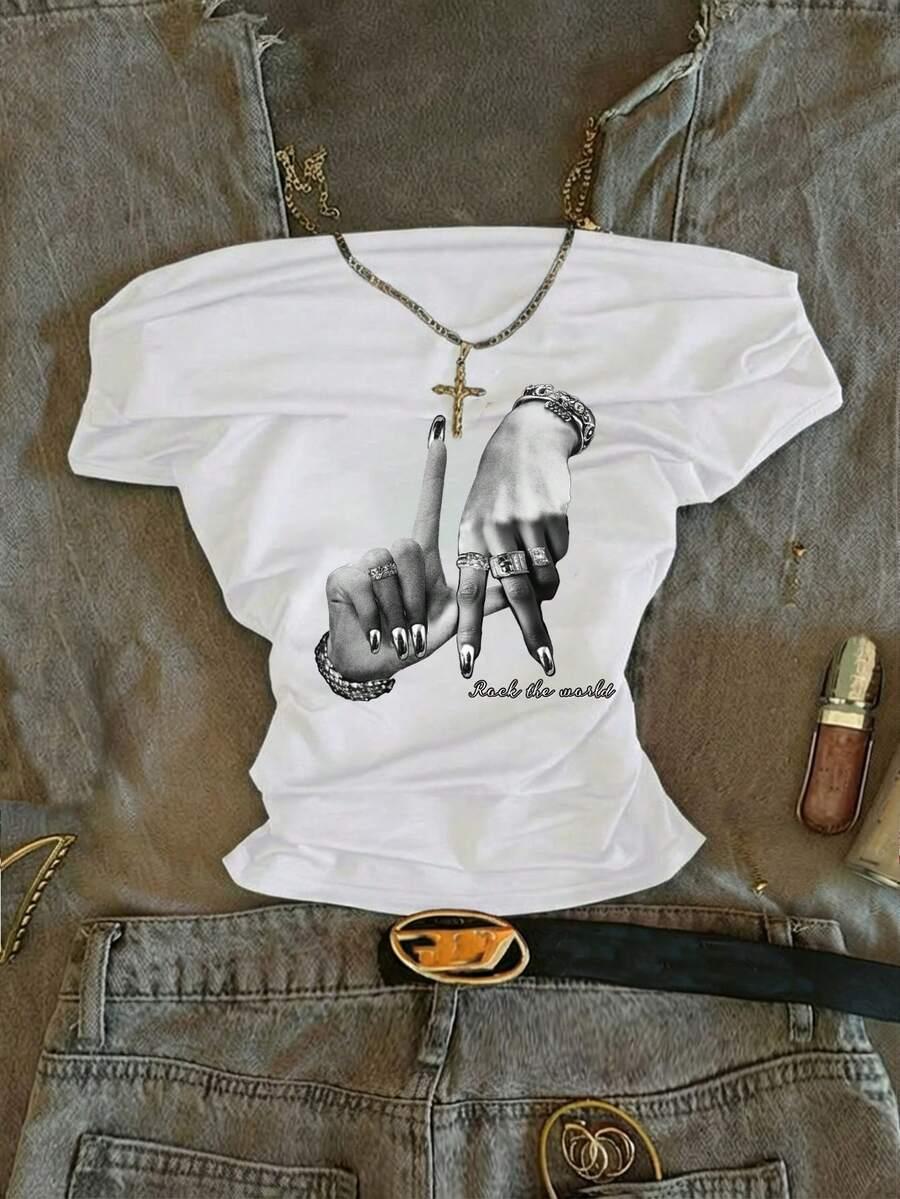 ATTITOON BIAŁY T-SHIRT NADRUK S06__XS