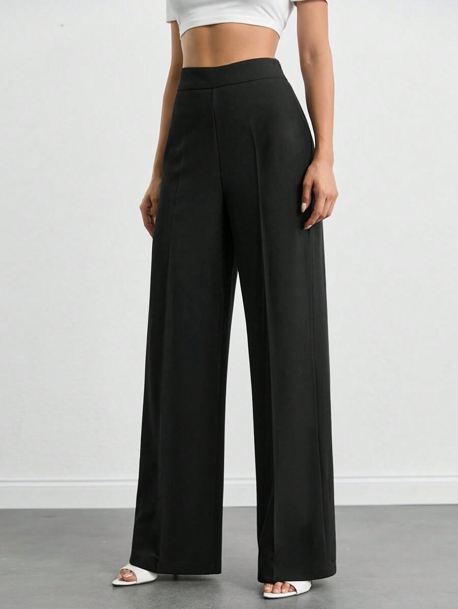 SHEIN CZARNE SPODNIE PROSTA NOGAWKA S06__M