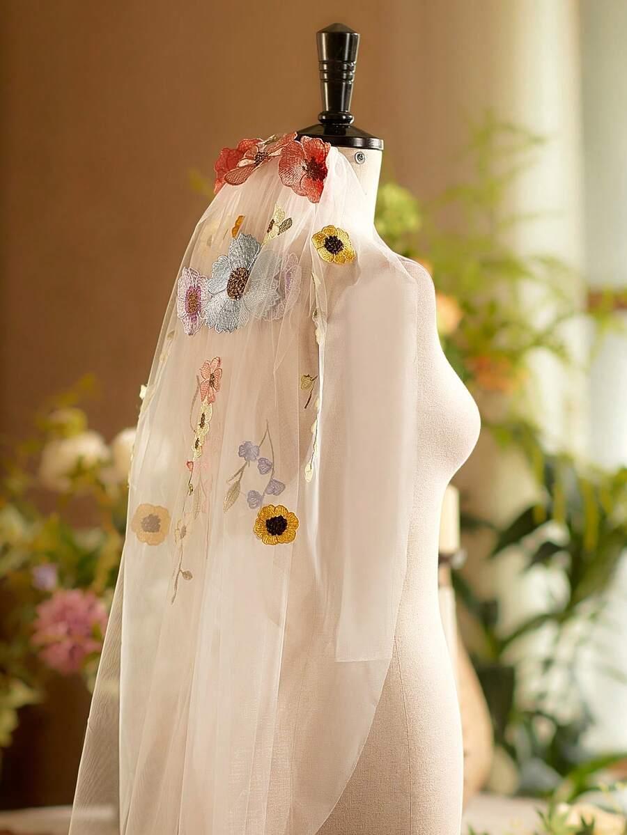 SHEIN WELON ŚLUBNY KWIATY S07__90CM