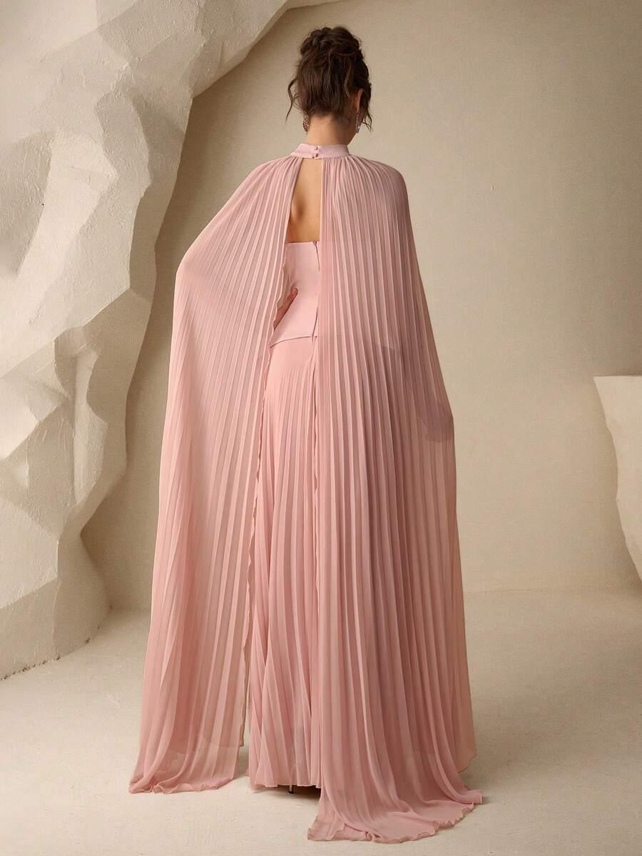 SHEIN RÓŻOWA MAXI SUKIENKA ZDOBIENIE S06__S
