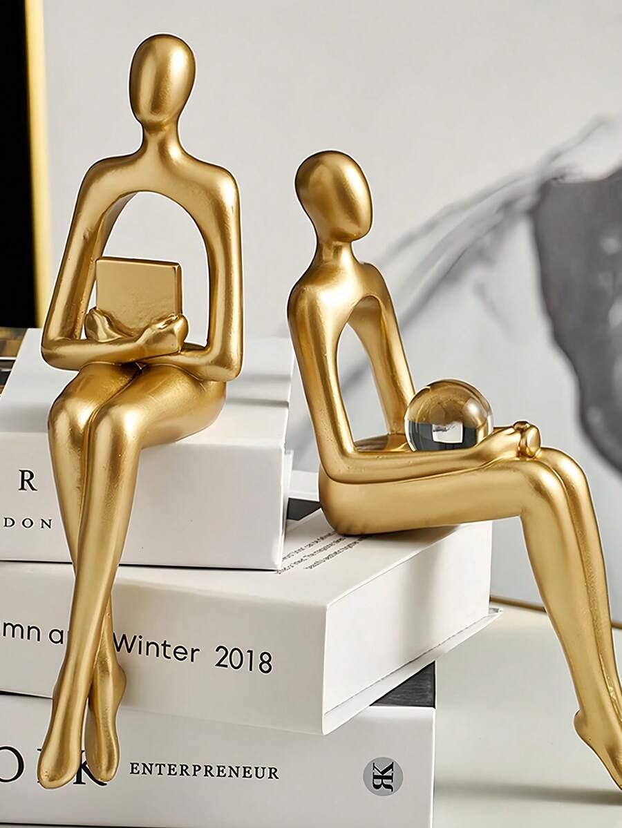 SHEIN ZŁOTE SIEDZĄCE FIGURKI 3 SZT. S07