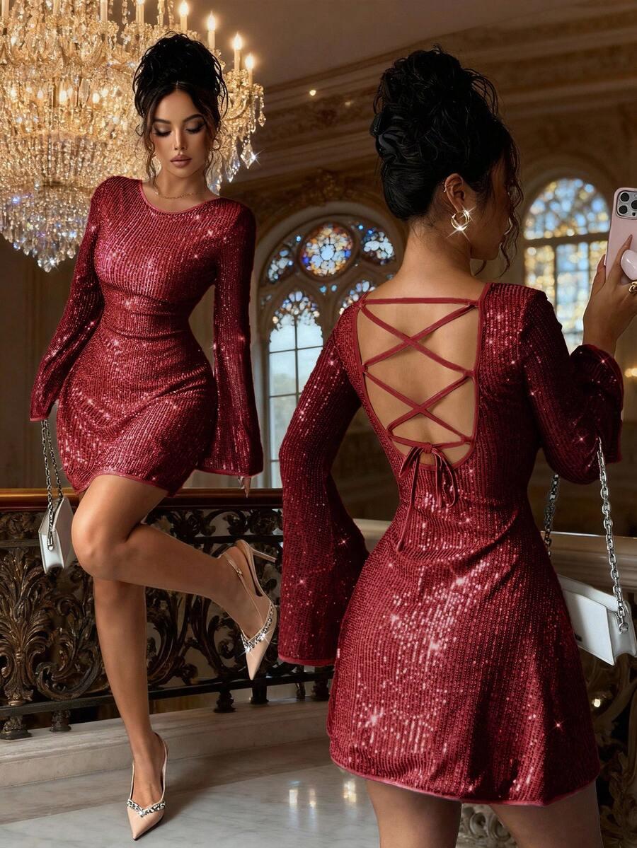 SHEIN CZERWONA MINI SUKIENKA S06__M