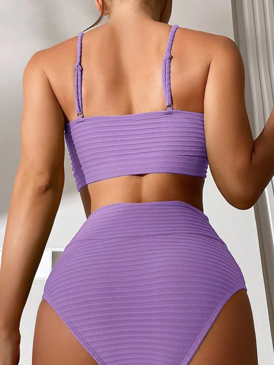 SWIM BASICS FIOLETOWY DWUCZĘŚCIOWY STRÓJ KĄPIELOWY S09__L