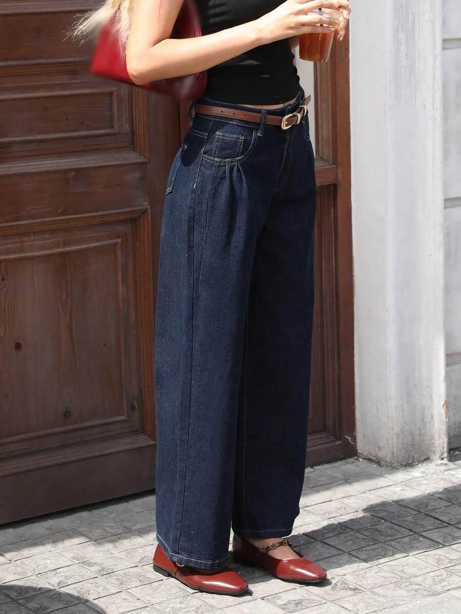 SHEIN SPODNIE JEANS PROSTA NOGAWKA S06__M