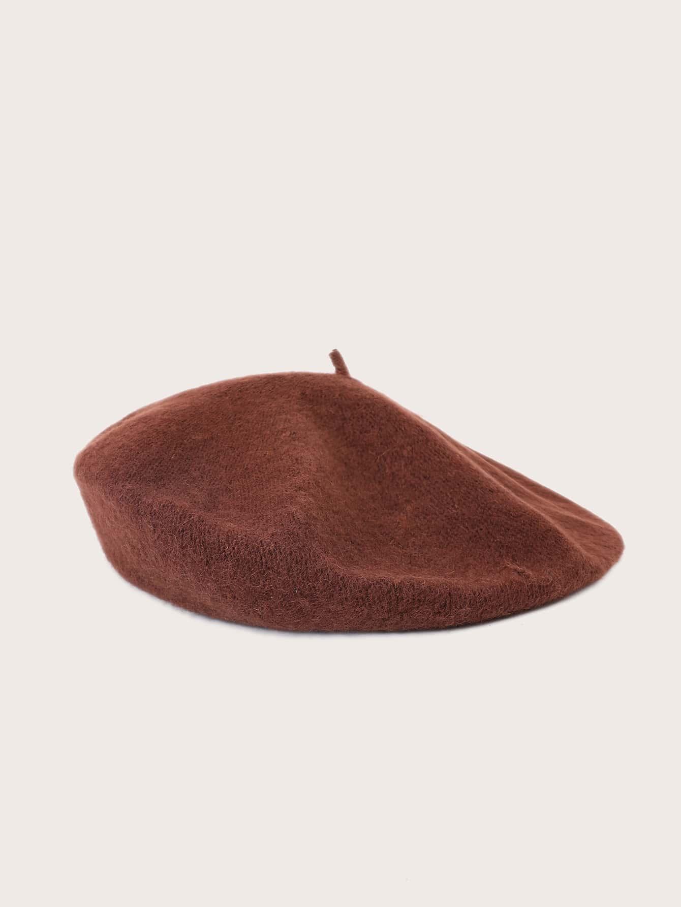SHEIN BRĄZOWY BERET CASUAL S07