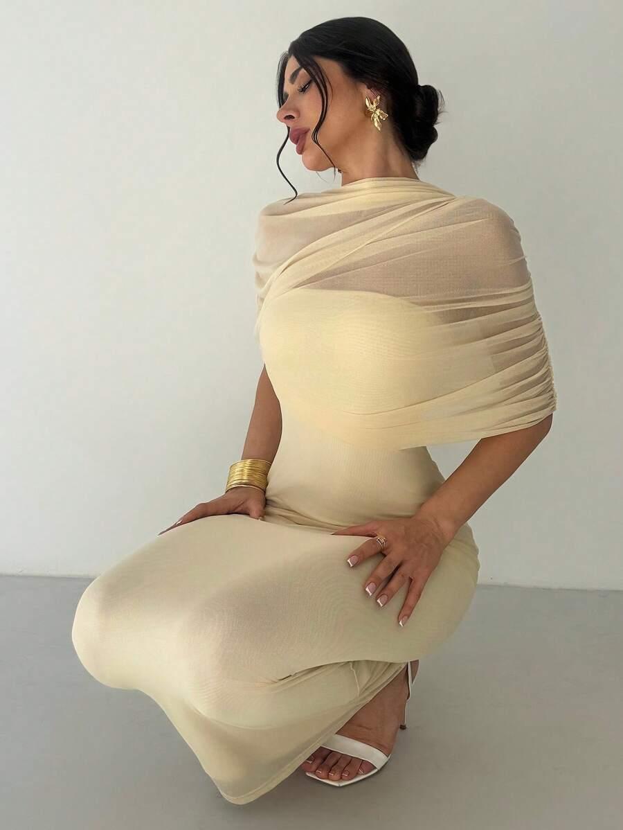 FIRERIE KREMOWA MAXI SUKIENKA S09__L