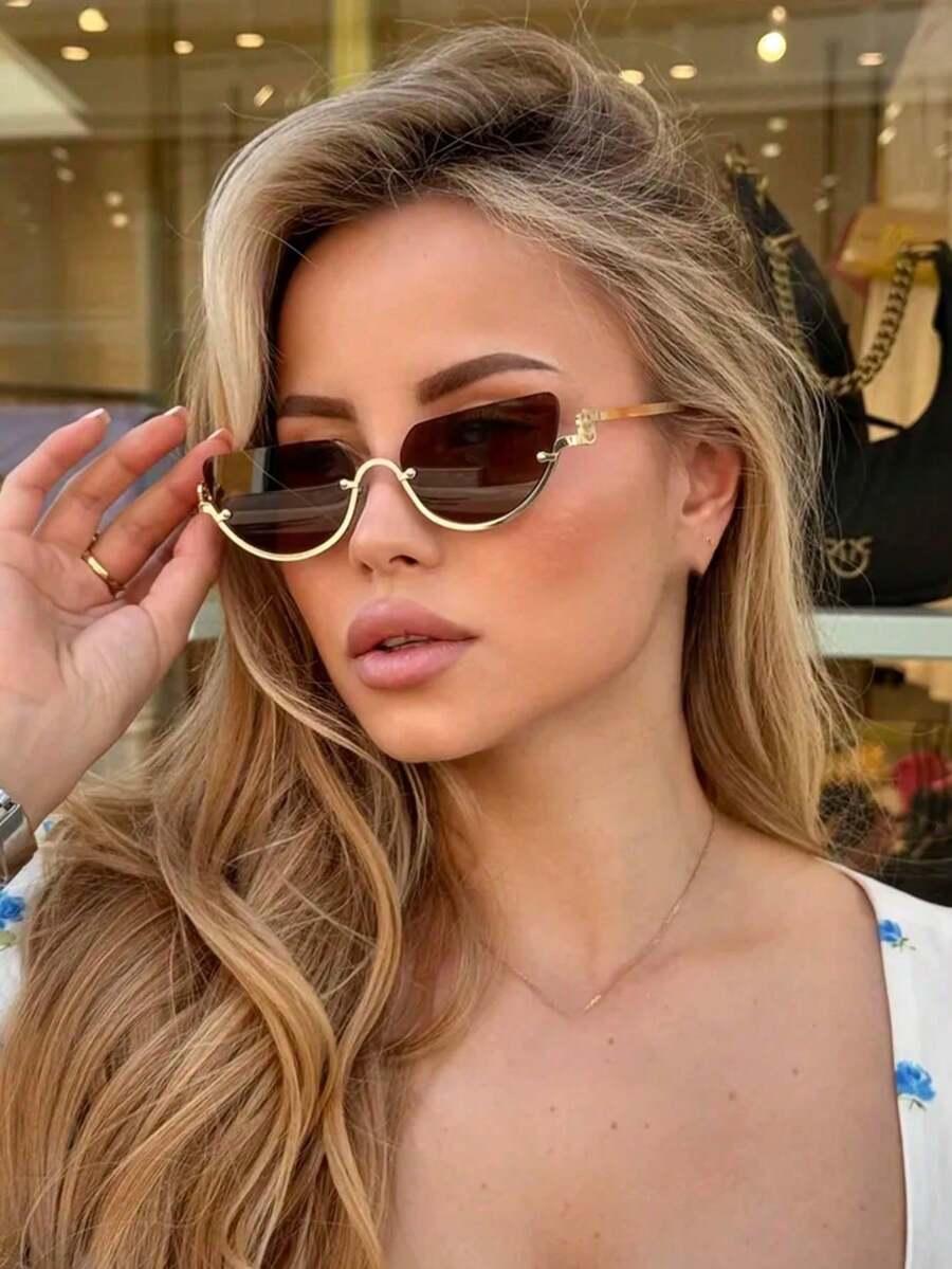 SHEIN OKULARY PRZECIWSŁONECZNE ZŁOTE OPRAWKI S07
