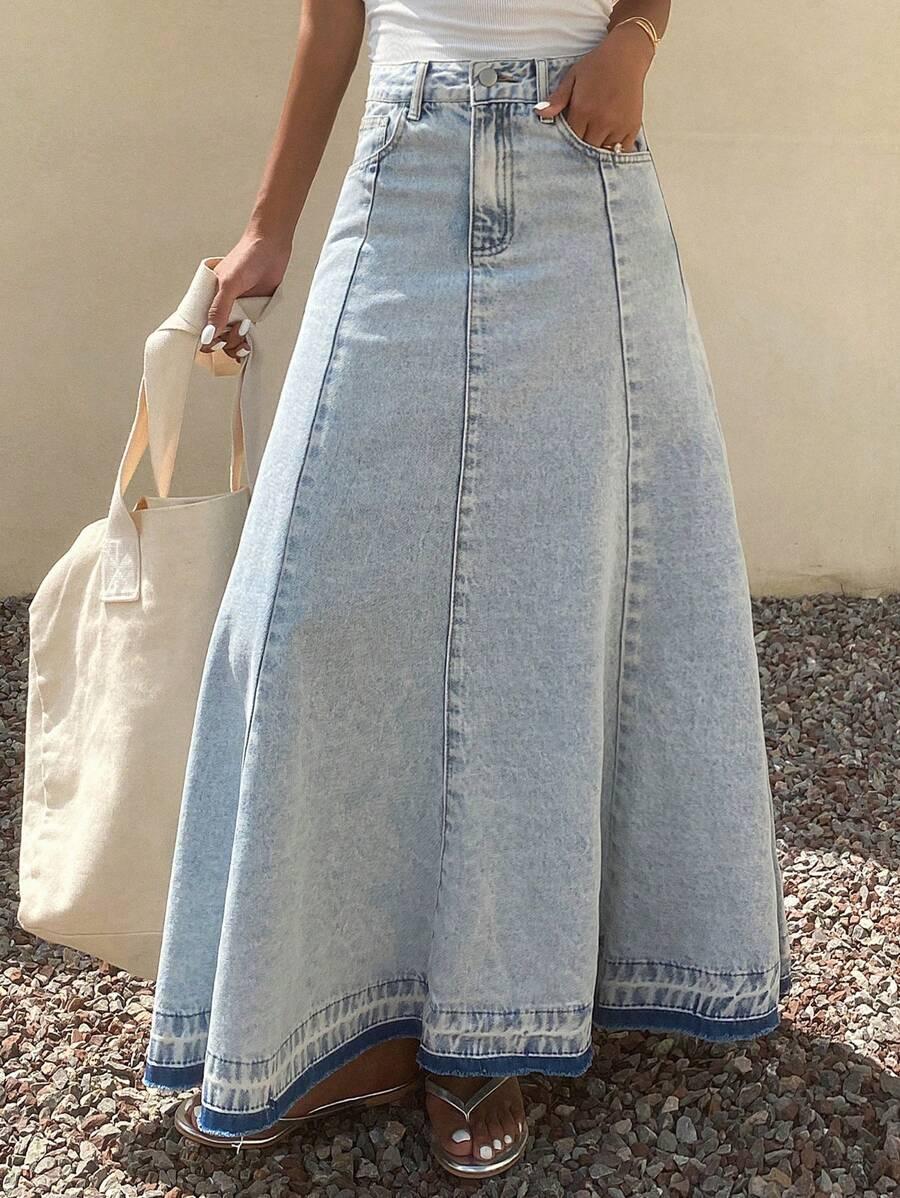 SHEIN JEANSOWA MAXI SUKIENKA S06__M