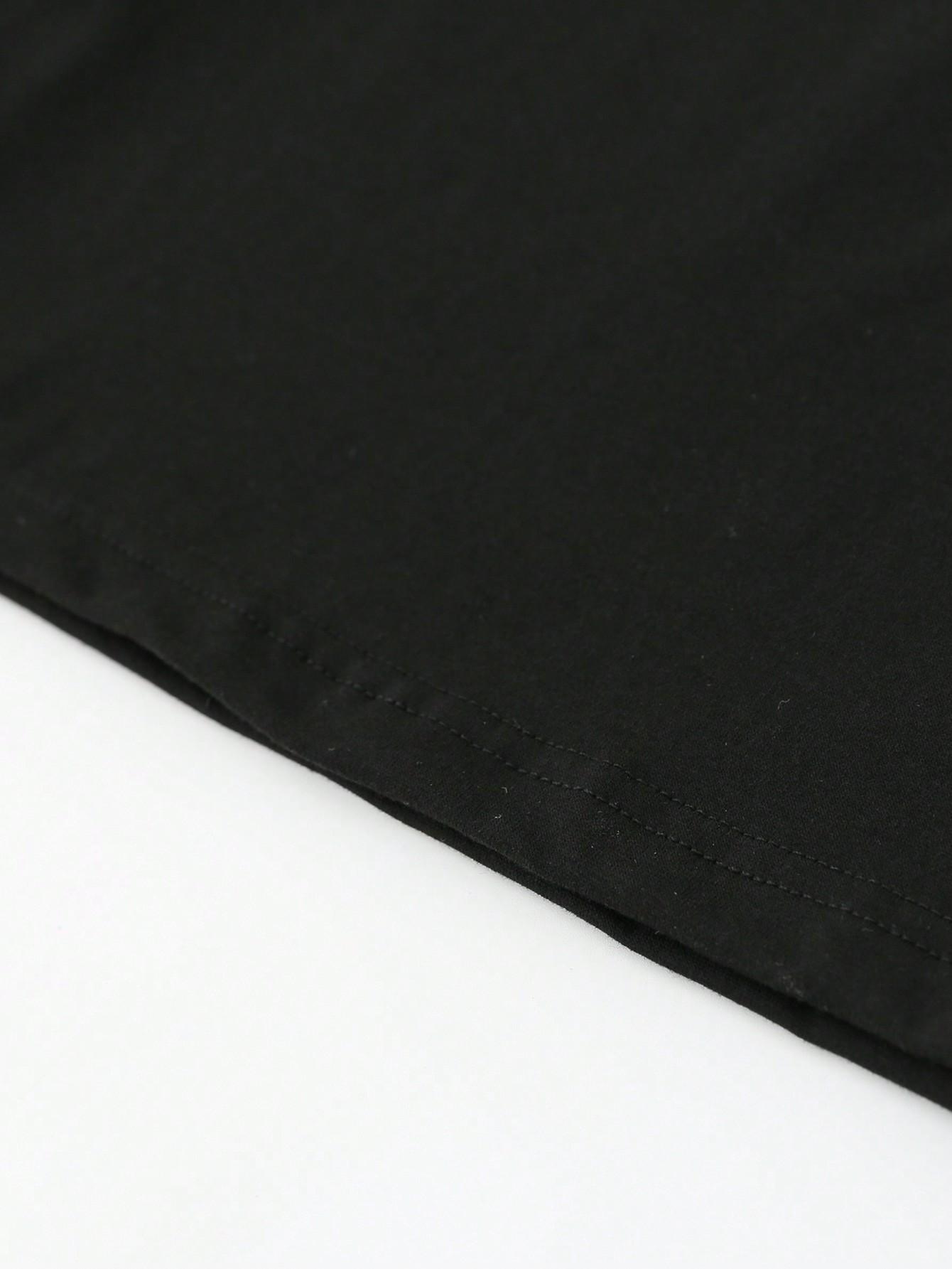 SHEIN CZARNY T-SHIRT NADRUK S06__146-152