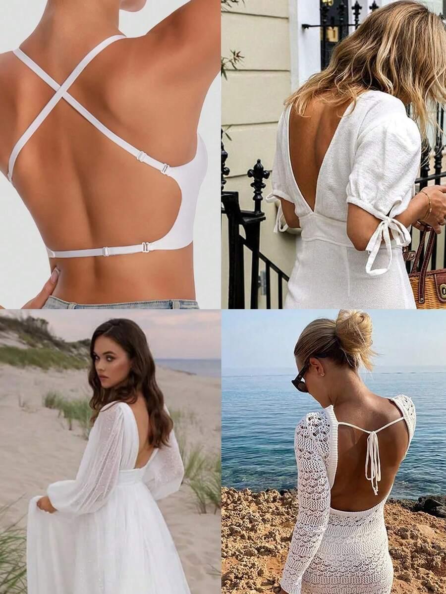 SHEIN BIAŁY BEZSZWOWY BIUSTONOSZ S06__L