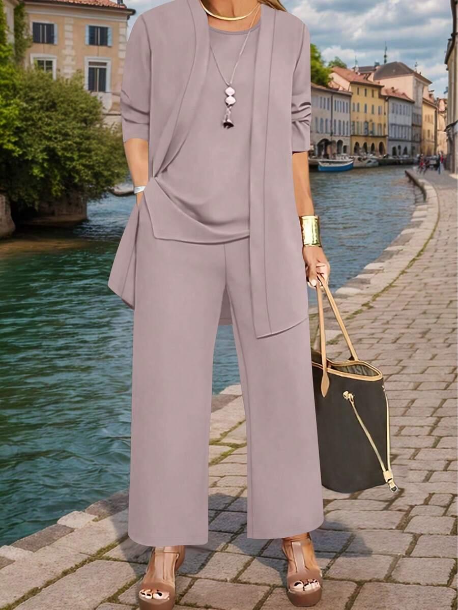 SHEIN BLUZKA NARZUTKA SPODNIE KOMPLET S06__L
