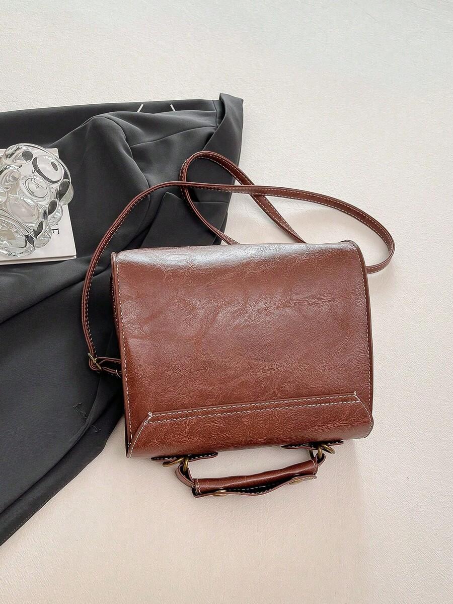 SHEIN BRĄZOWA TOREBKA IMITACJA SKÓRY S07__22X16