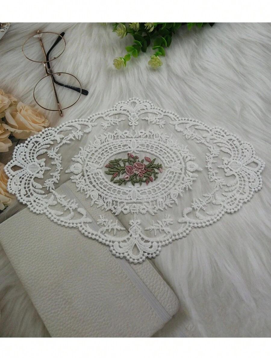 SHEIN BEŻOWA SERWETKA KORONKA S07__21X27CM