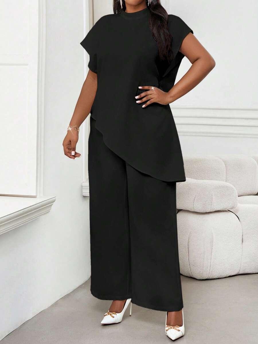 SHEIN CZARNA BLUZKA KRÓTKI RĘKAW S06__46