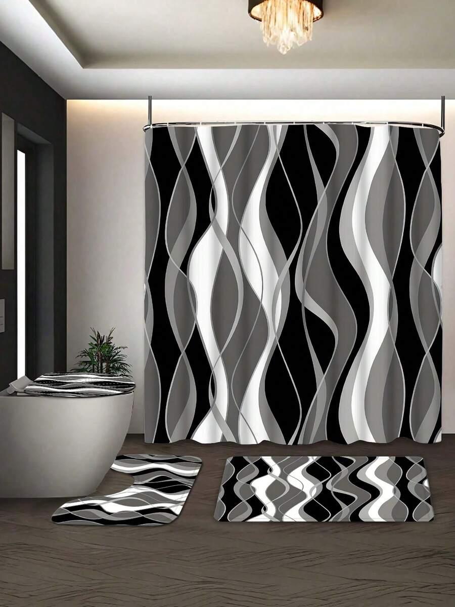 SHEIN 4-CZĘŚCIOWY ZESTAW ŁAZIENKOWY S07__90X180CM