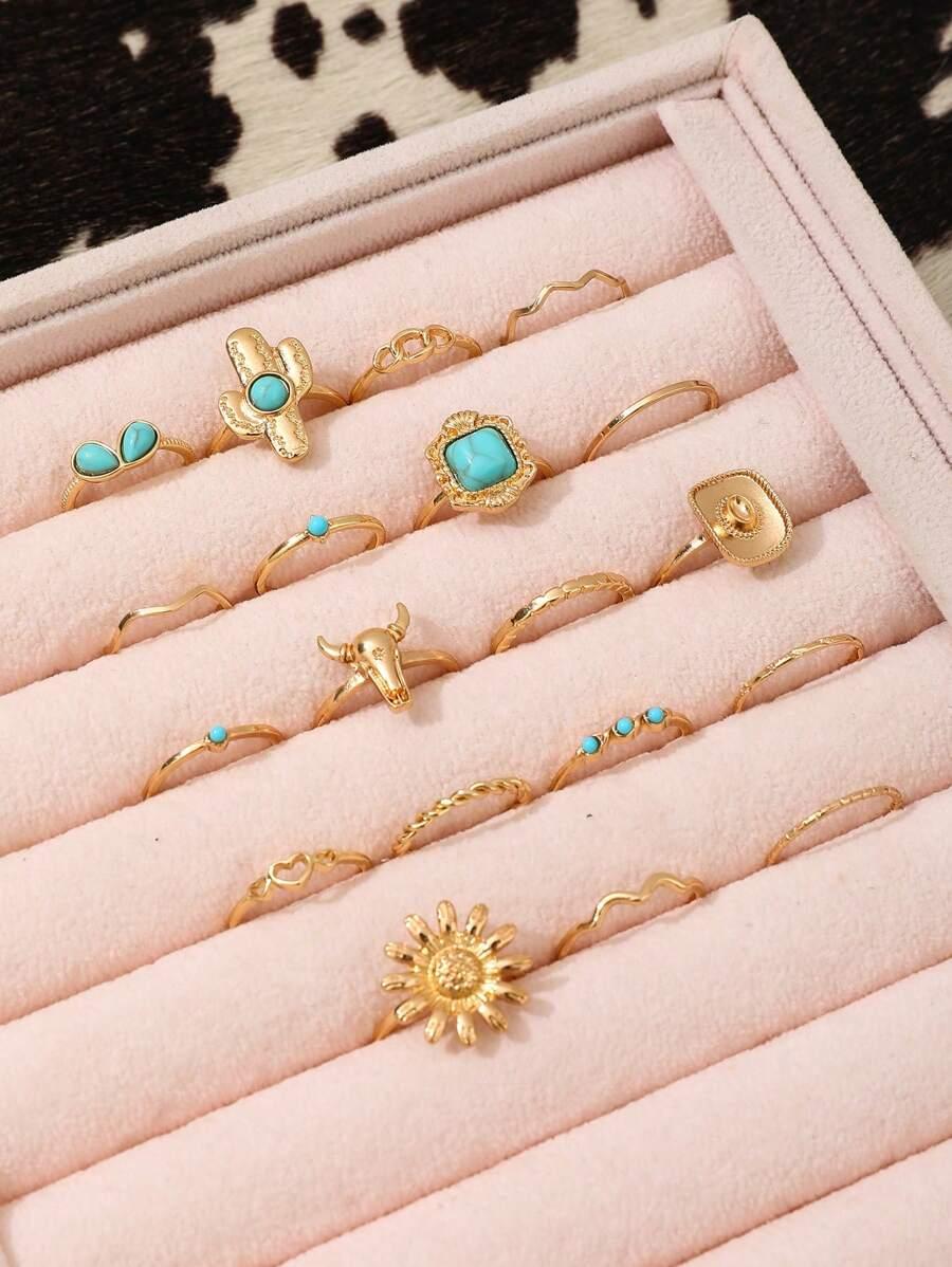 SHEIN PIERŚCIONKI ZDOBIENIE 6-PACK S07