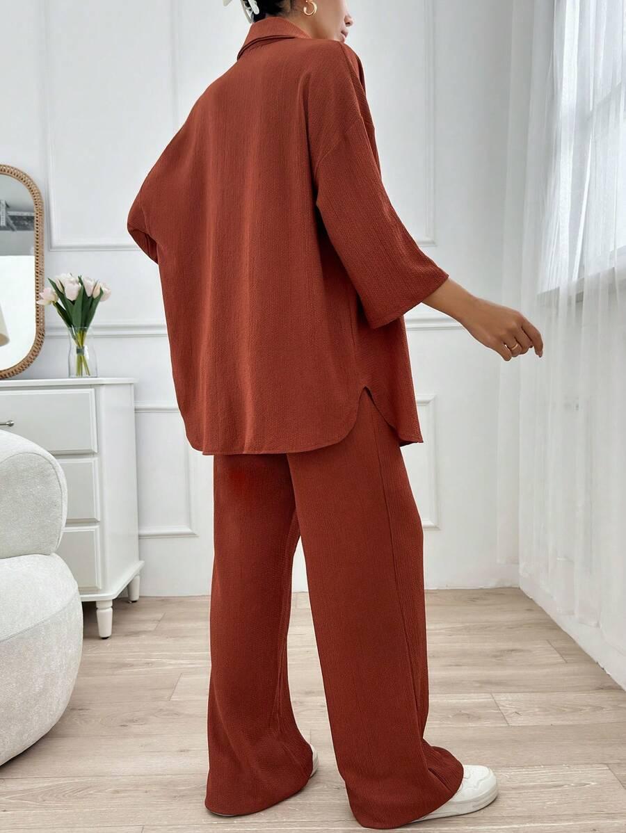 SHEIN KOMPLET KOSZULA SPODNIE S06__XL