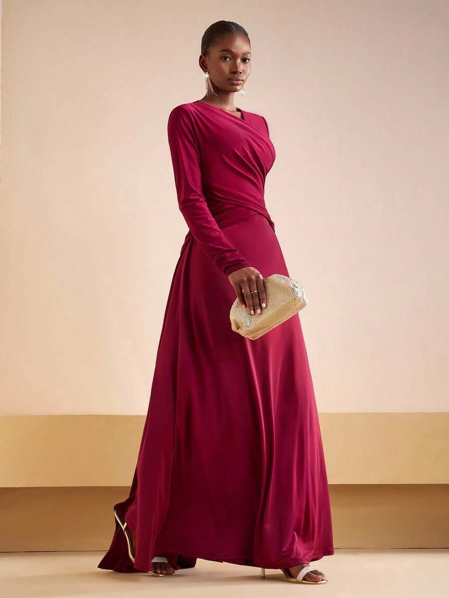 ZIVAH BORDOWA MAXI SUKIENKA S06__S