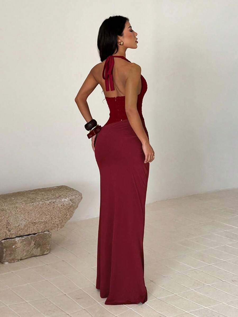 SHEIN CZERWONA MAXI SUKIENKA S06__M