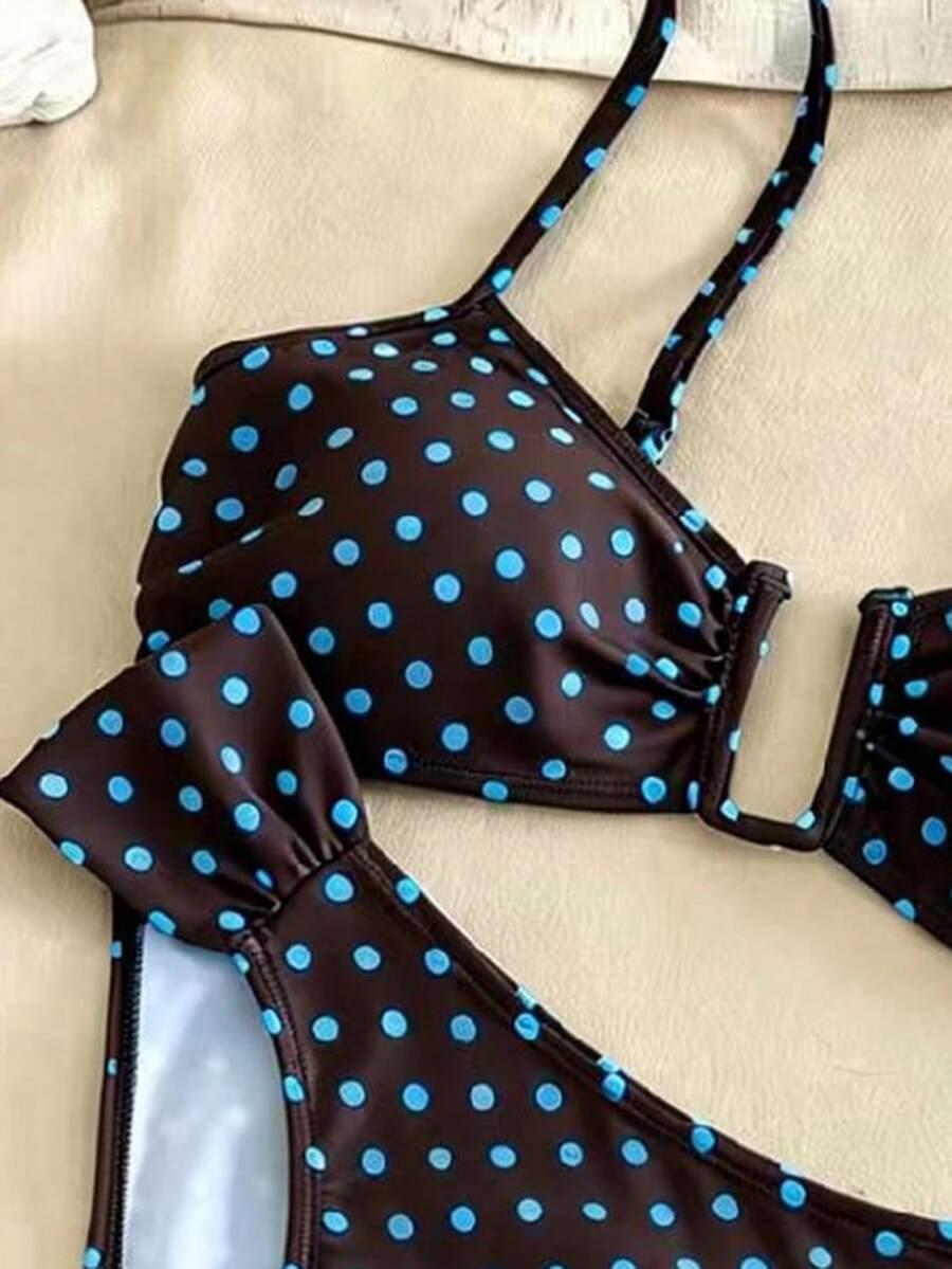 SHEIN DWUCZĘŚCIOWY STRÓJ KĄPIELOWY GROSZKI S09__L