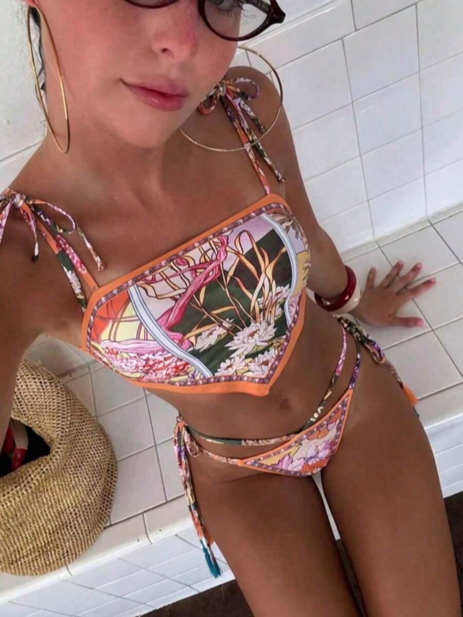 SHEIN DWUCZĘŚCIOWY STRÓJ KĄPIELOWY WZÓR S09__S