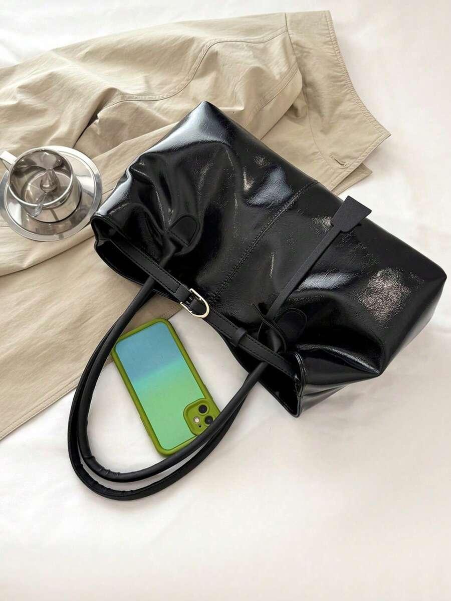 SHEIN CZARNA TOREBKA IMITACJA SKÓRY S07__20X42CM