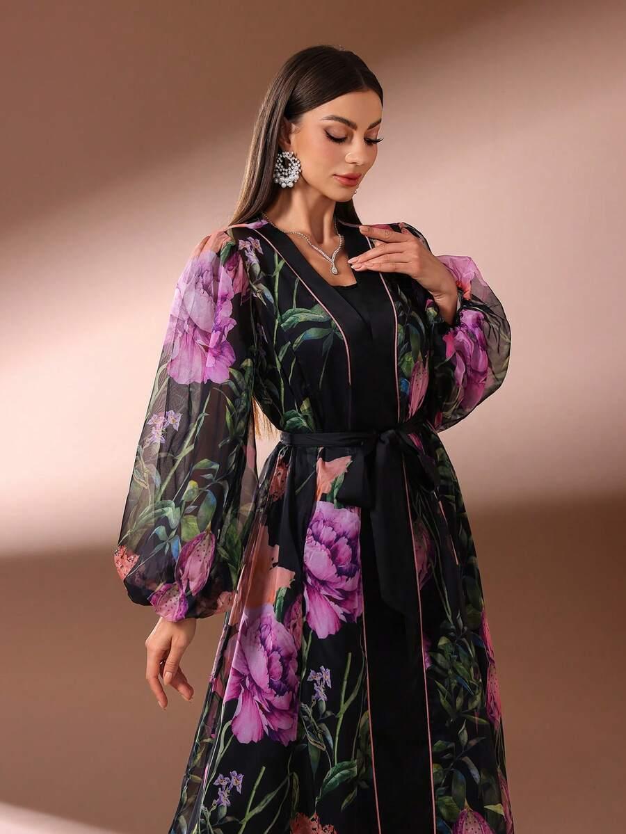SHEIN MAXI SUKIENKA W KWIATY S06__XXL