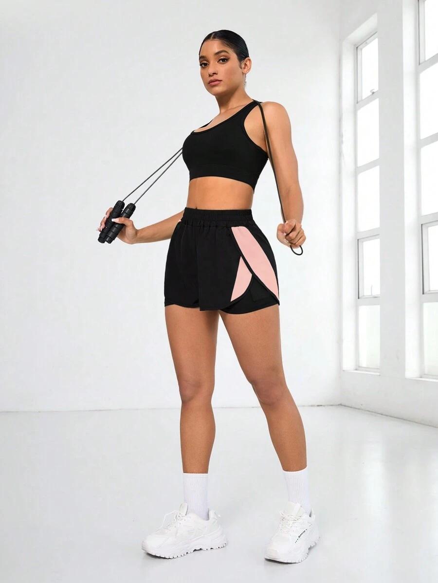 SHEIN CZARNE SPODENKI KIESZONKA S06__M