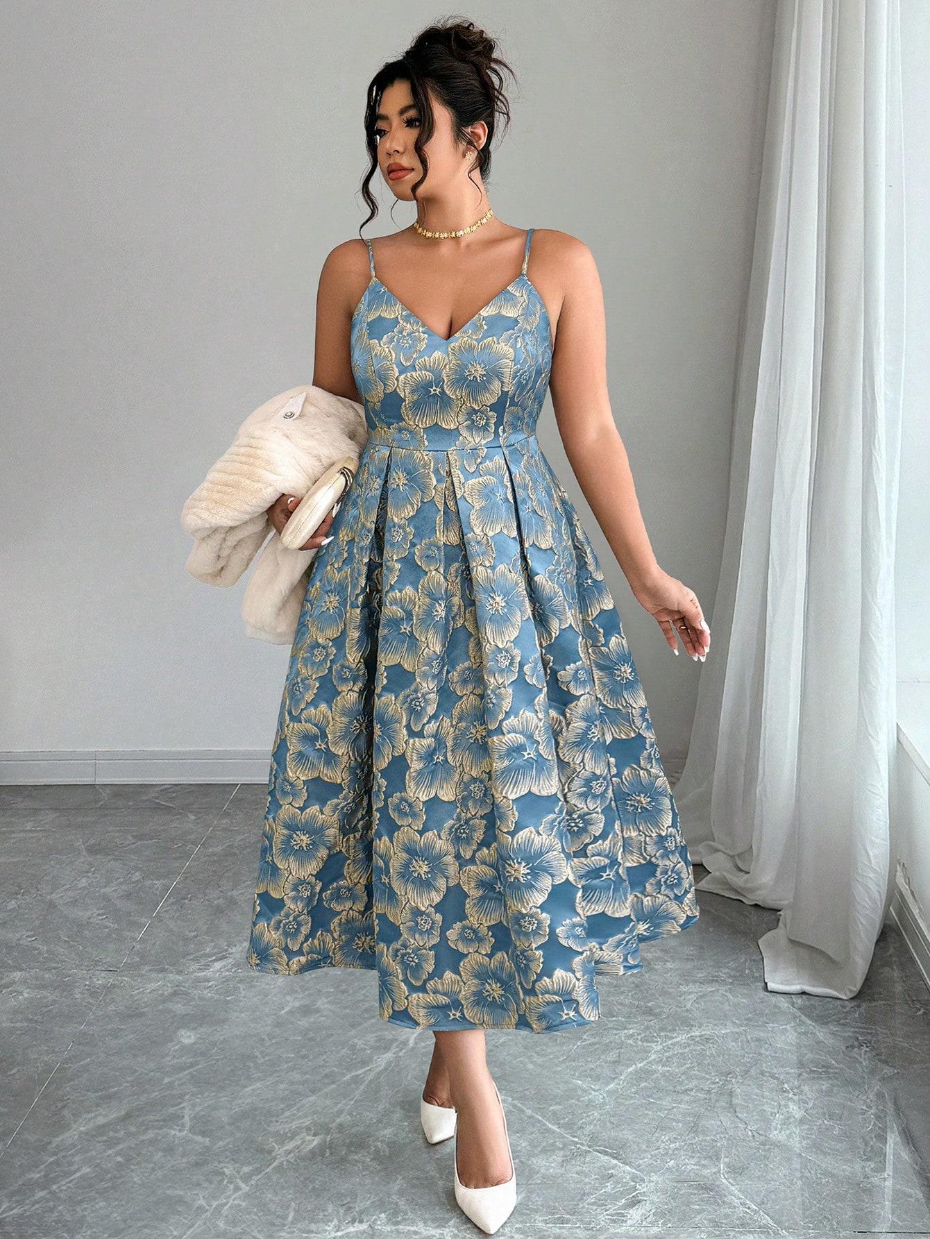 SHEIN NIEBIESKA SUKIENKA WZÓR KWIATY S06__46