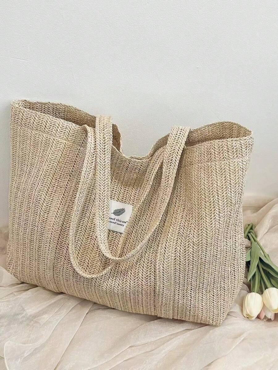 SHEIN BEŻOWA TORBA NA RAMIĘ S07__30X45CM