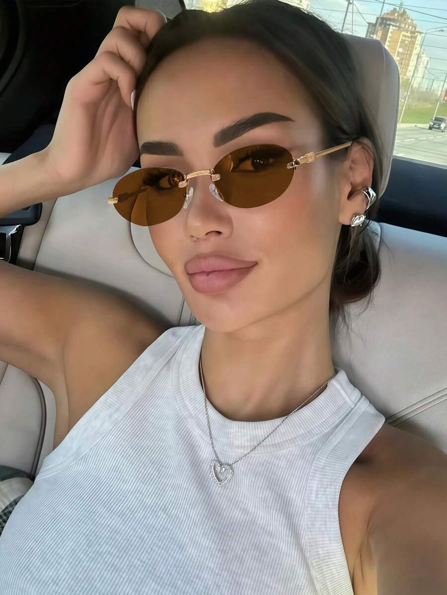 SHEIN BRĄZOWE OKULARY PRZECIWSŁONECZNE S07