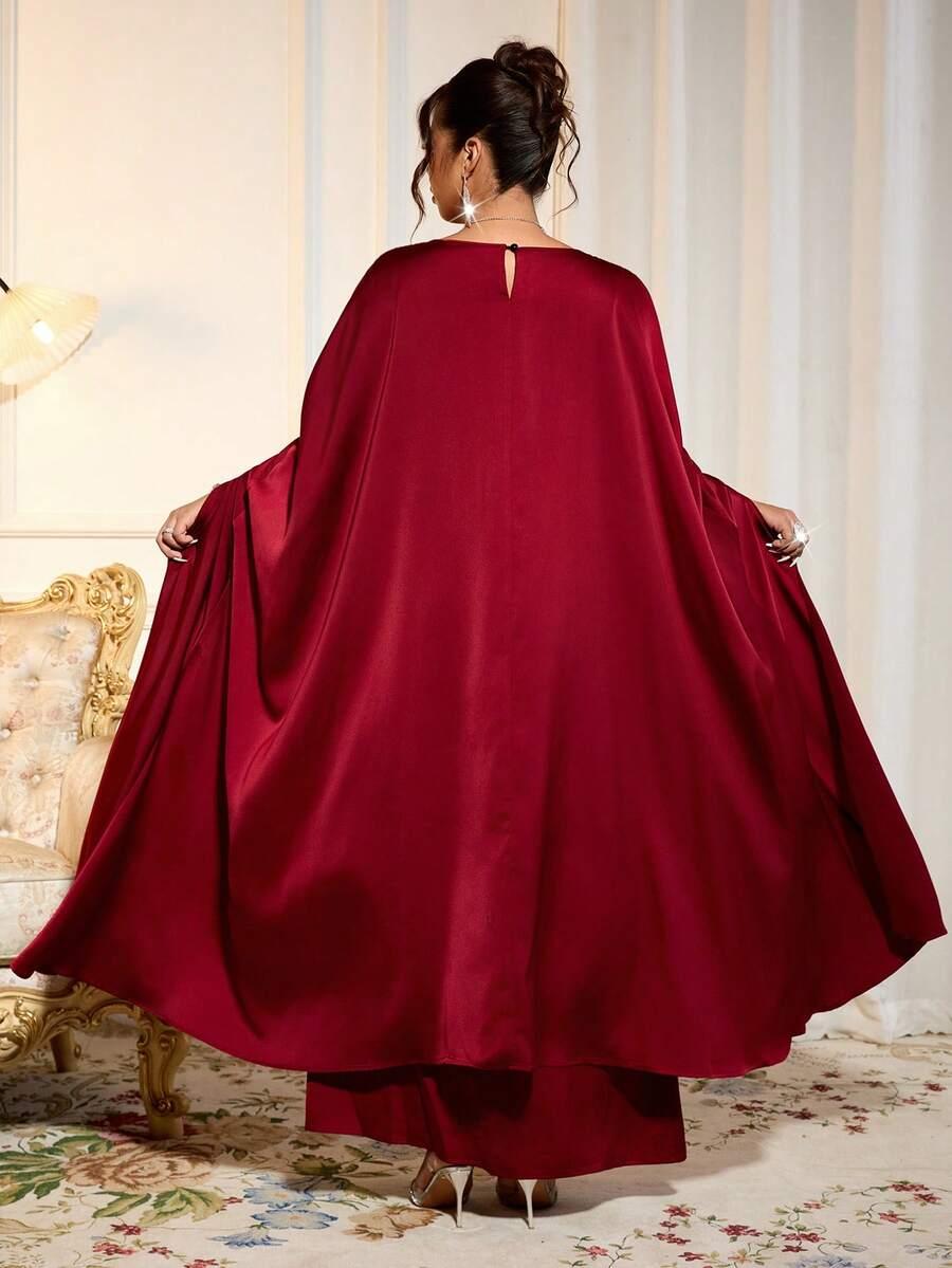 SHEIN BORDOWA SATYNOWA MAXI SUKIENKA S06__XXL