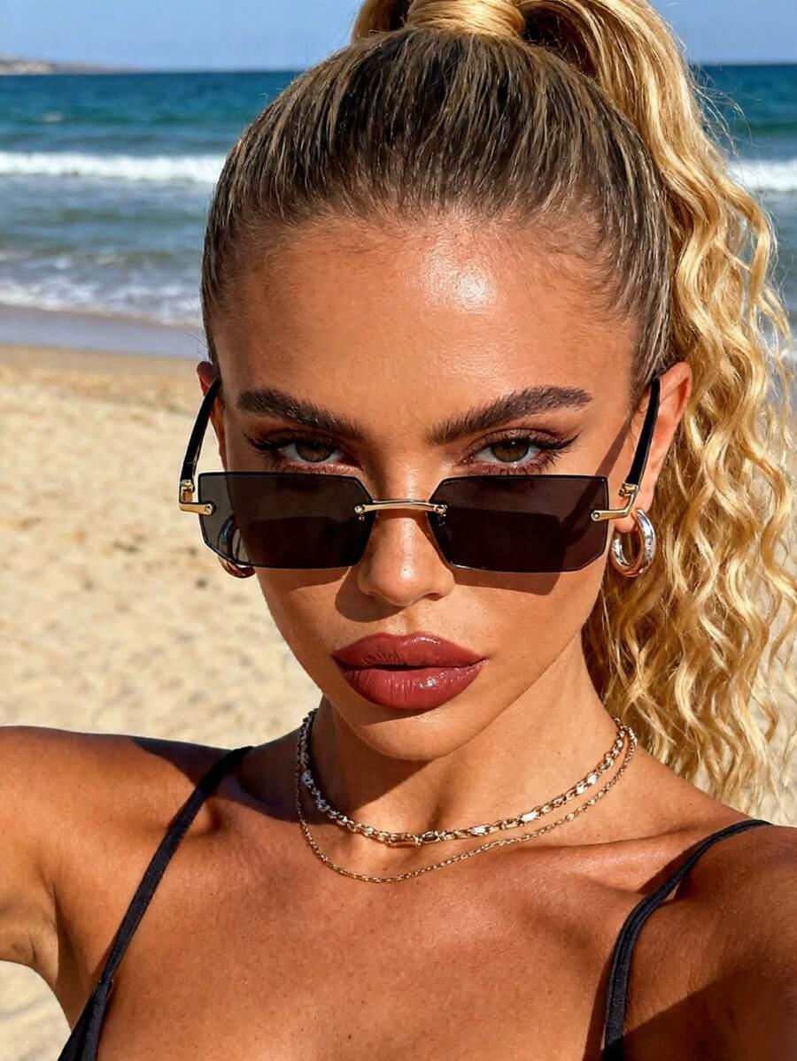SHEIN CZARNE OKULARY PRZECIWSŁONECZNE S07