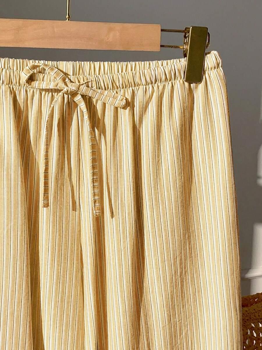 SHEIN LUŹNE SPODNIE W PASKI S06__L