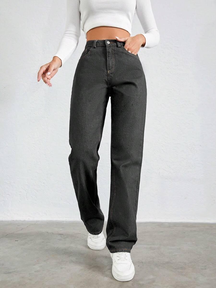 SHEIN CZARNE SPODNIE JEANS