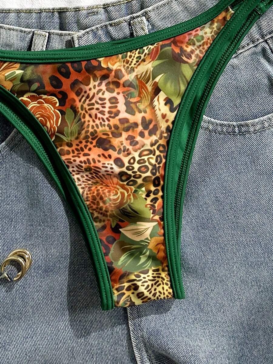 SWIM VCAY DWUCZĘŚCIOWY STRÓJ KĄPIELOWY ANIMAL PRINT KONTRAST S09__M