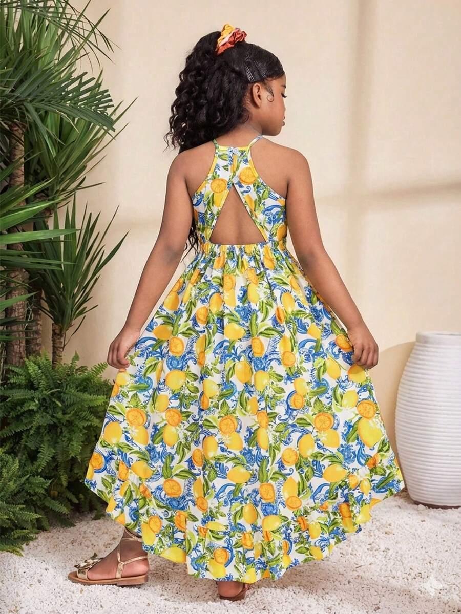 SHEIN SUKIENKA NA RAMIĄCZKACH WZÓR S06__140-146