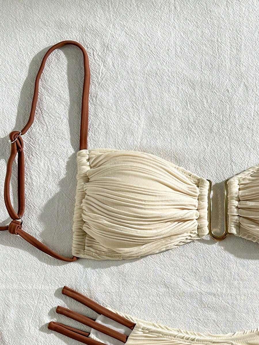 SHEIN DWUCZĘŚCIOWY STRÓJ KĄPIELOWY TEKSTURA S09__M