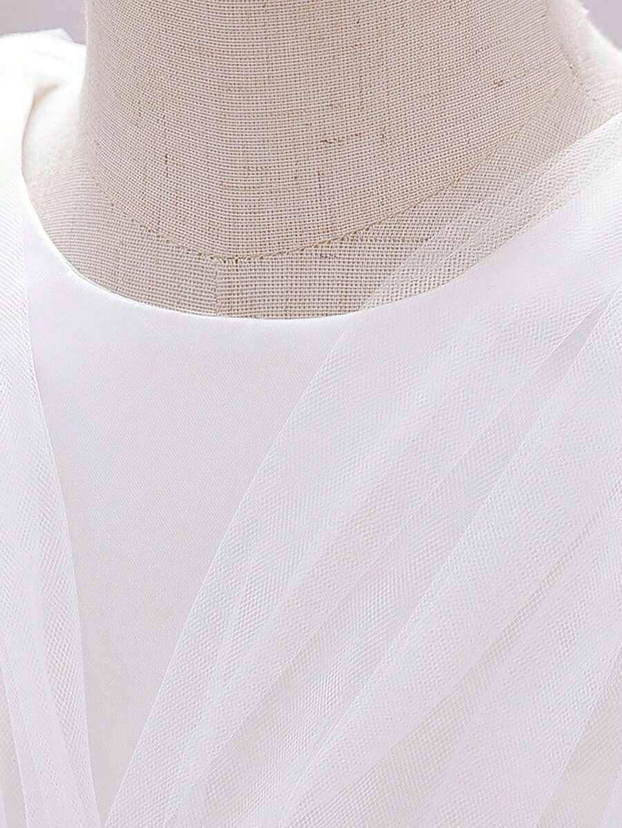SHEIN BIAŁA SUKIENKA KOKARDA TIUL S06__92/98
