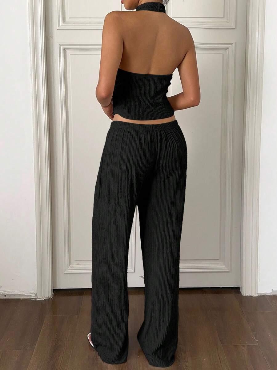 SHEIN CZARNE SPODNIE CASUAL S06__XS