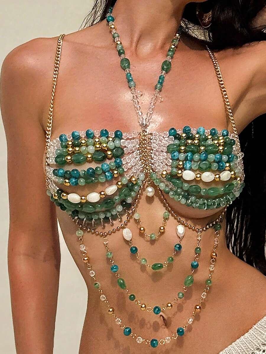 SHEIN ZDOBIONA GÓRA OD BIKINI S09__M