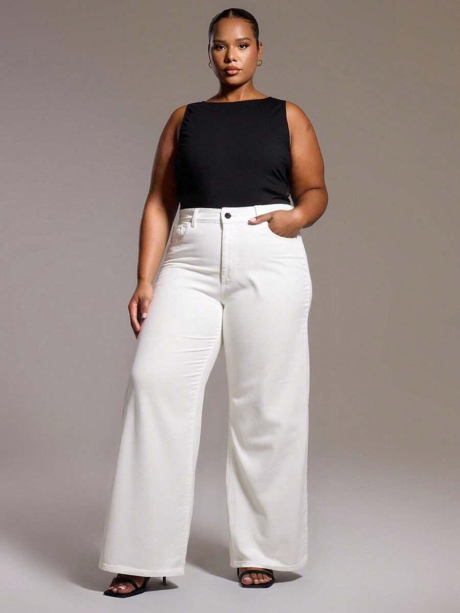 SHEIN BIAŁE SPODNIE JEANS S06__46