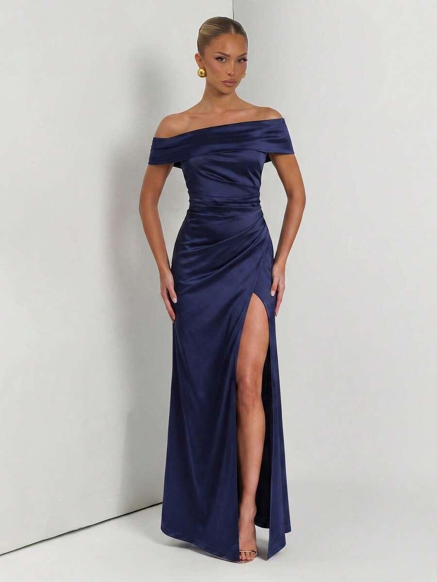 SHEIN GRANATOWA MAXI SUKIENKA PK01__S
