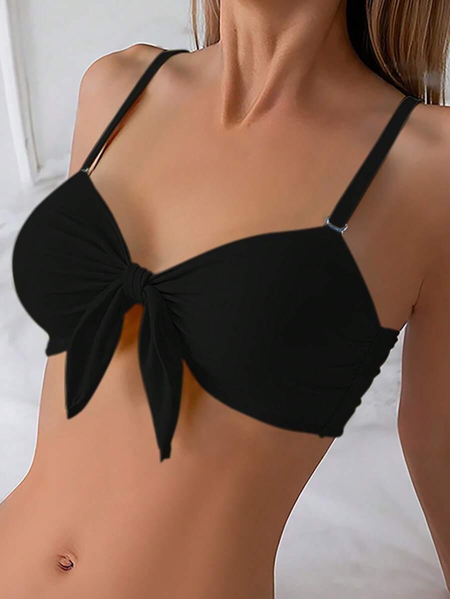 SHEIN CZARNY DWUCZĘŚCIOWY STRÓJ KĄPIELOWY S09__S