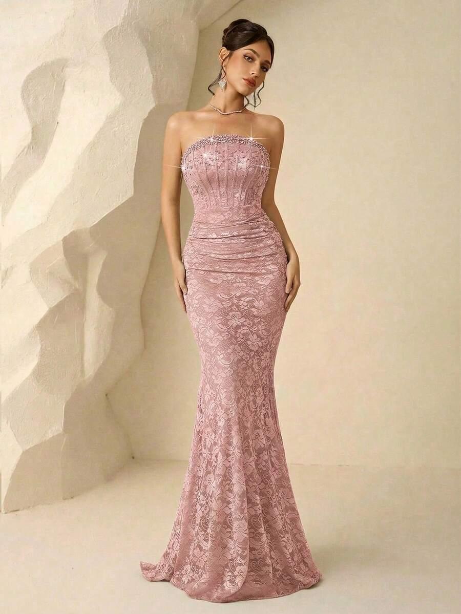 SHEIN RÓŻOWA MAXI SUKIENKA S09__M