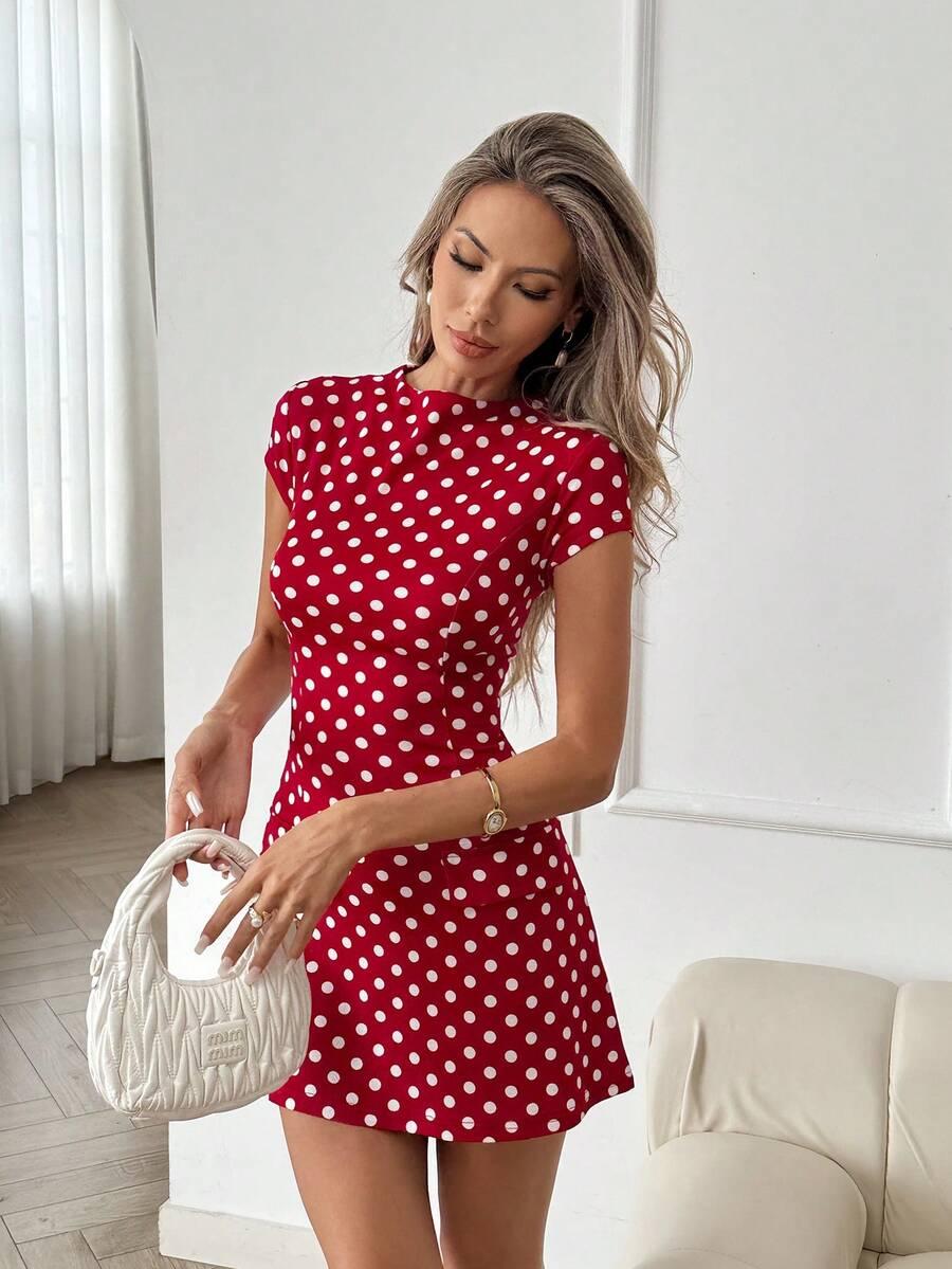 SHEIN CZERWONA MINI SUKIENKA S06__L