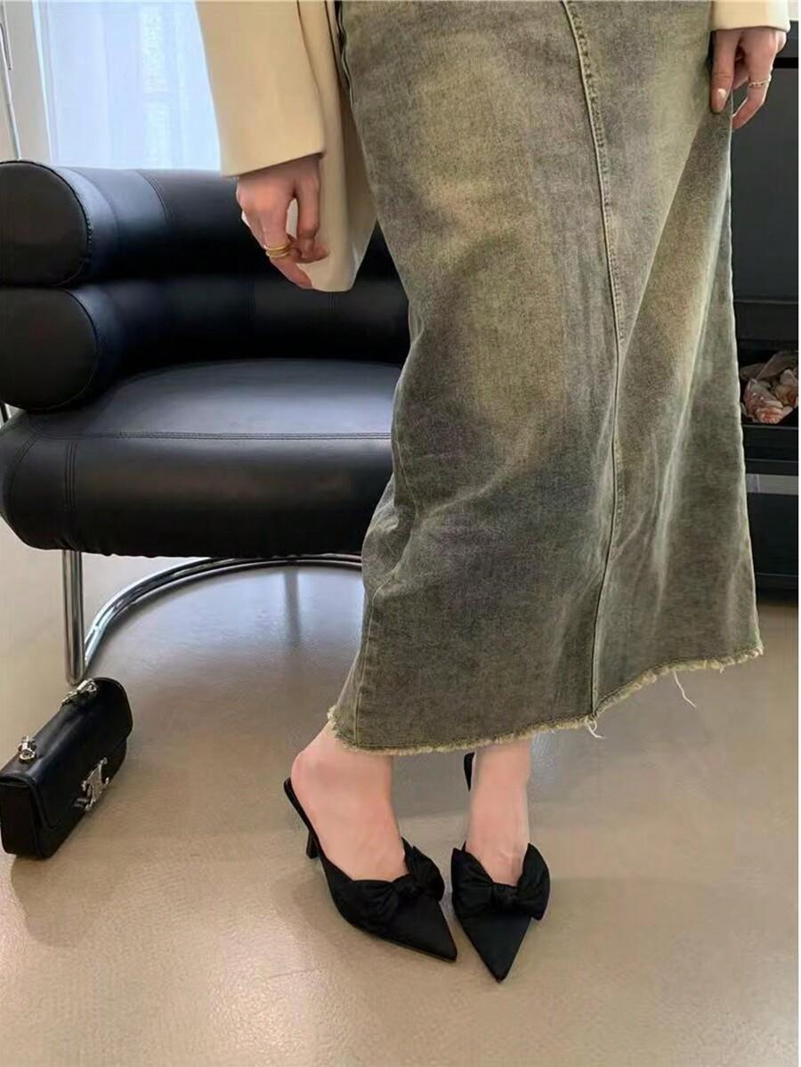 SHEIN CZARNE KLAPKI ZDOBIENIE S06__38