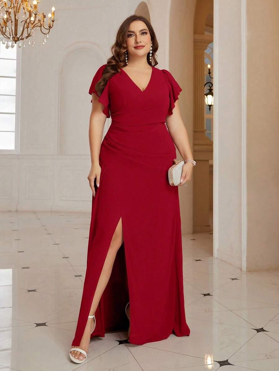 SHEIN CZERWONA MAXI SUKIENKA S06__46