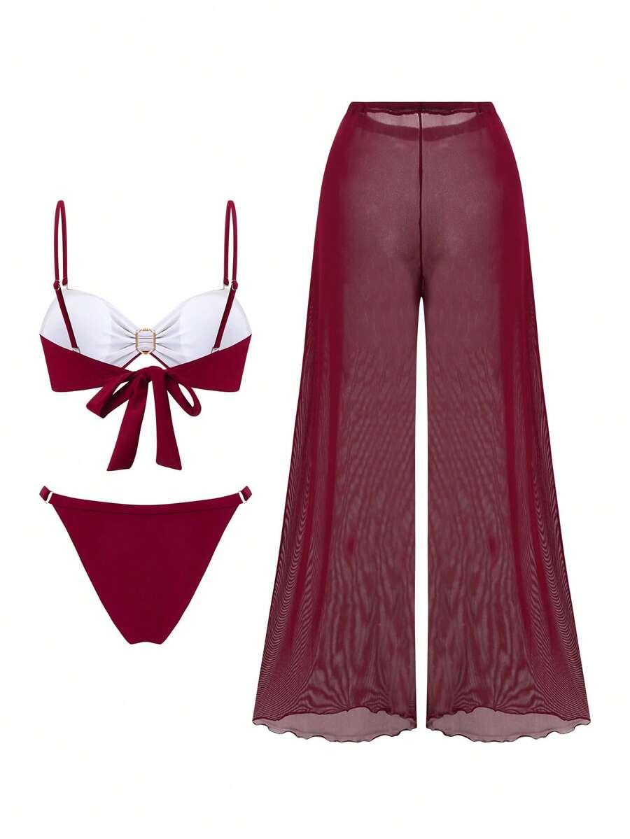 SHEIN STRÓJ KĄPIELOWY DWUCZĘŚCIOWY S06__L