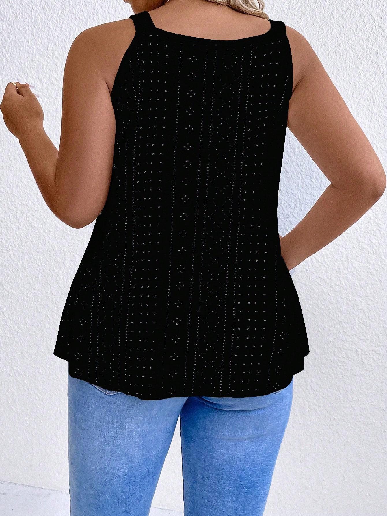 SHEIN CZARNY TOP NA RAMIĄCZKACH S06__46
